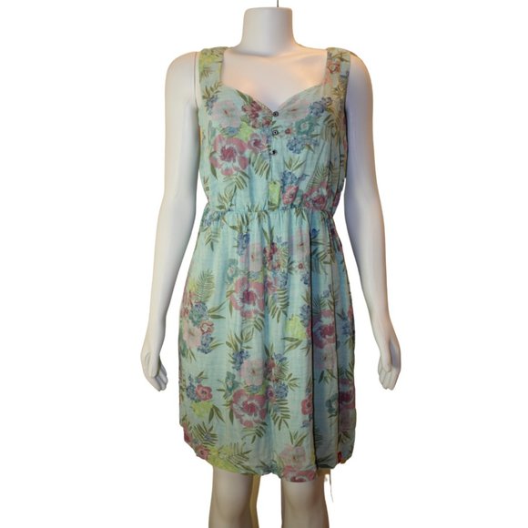 EDC Esprit Floral Blue Casual Summer Mini Dress - Picture 1 of 8